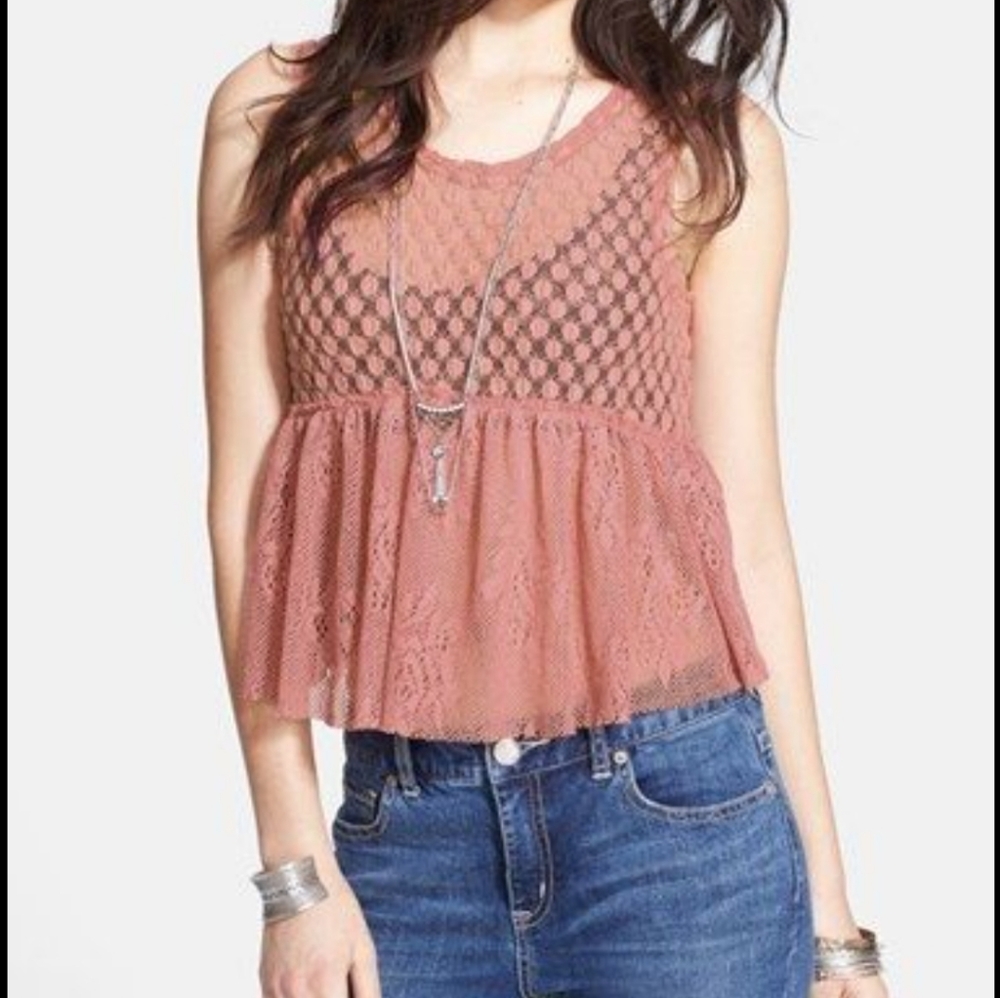 Free people park slope babydoll tank xs